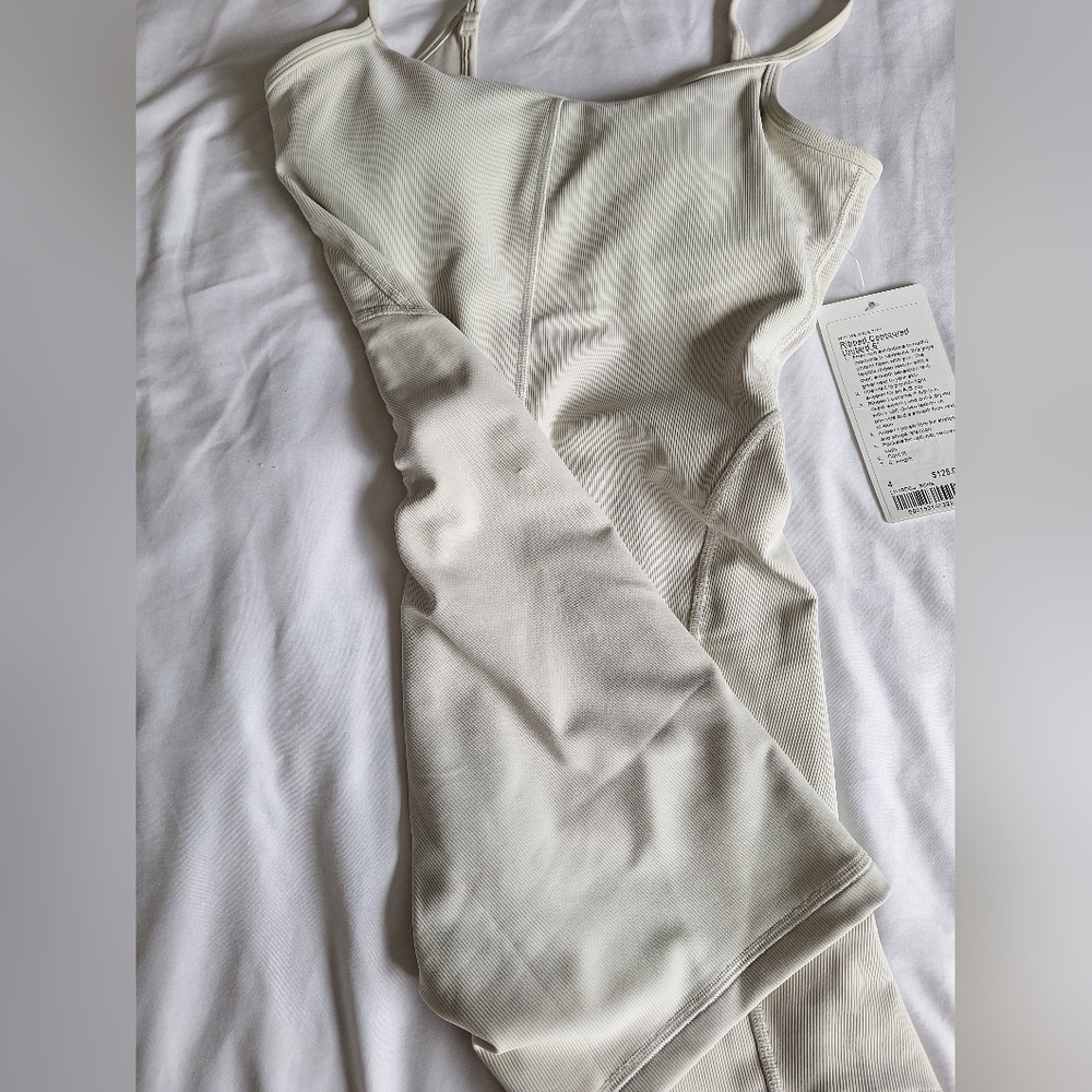 Lululemon Ribbed Contour Unitard 6inch Size 4 Bone Color - Picture 2 of 4